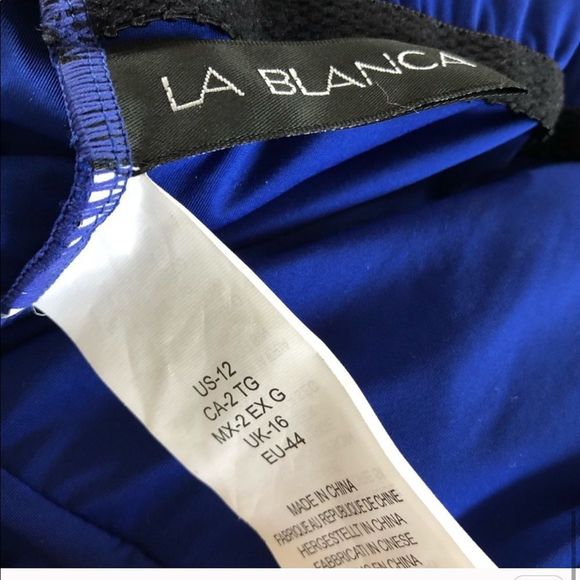 La Blanca Blue Plunge One-Piece - Picture 7 of 8